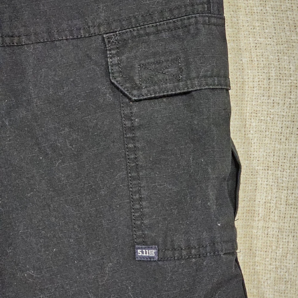 5.11 Tactical Mens Regular Fit Taclite Pro Ripstop Cargo Pants 44x32 Black 74273 - Picture 5 of 9